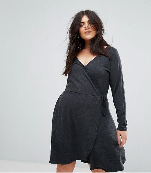Brave Soul London Grey Coloured Jersey Wrap Dress Size XS RRP 29.99 CLEARANCE XL 2.99 or 2 for 5